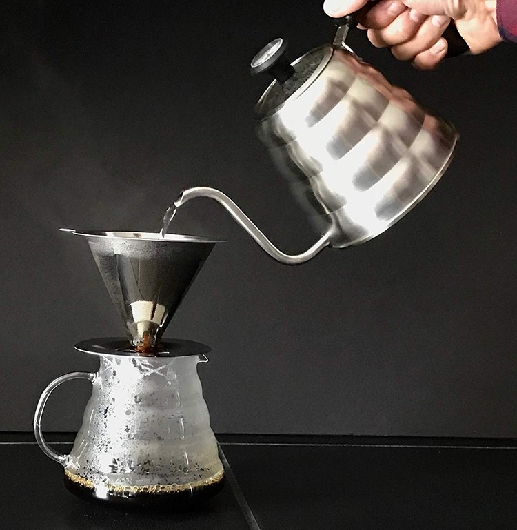 Material de salud El acero inoxidable vierta sobre el filtro de café reutilizable.