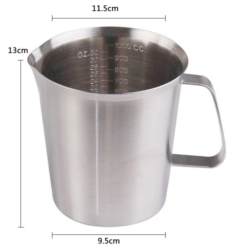 Cocina personalizada Herramientas útiles 1pc 500ml / 1000ml / 1500ml Copa de acero inoxidable de acero inoxidable Tazas de medición de vidrio graduado