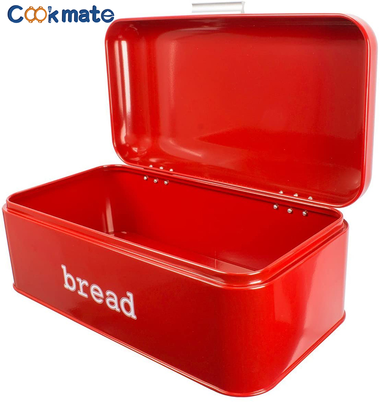 Caja de pan de acero inoxidable de acero inoxidable del vintage retro para el contenedor del contenedor del contenedor del contenedor de la cocina para los panes