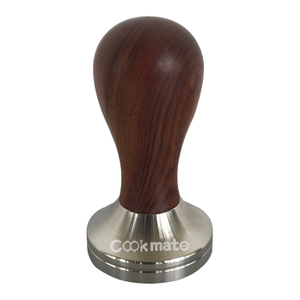 Barra accesorio de madera Manija de madera 304 Base plana de acero inoxidable Tirar espresso martillo