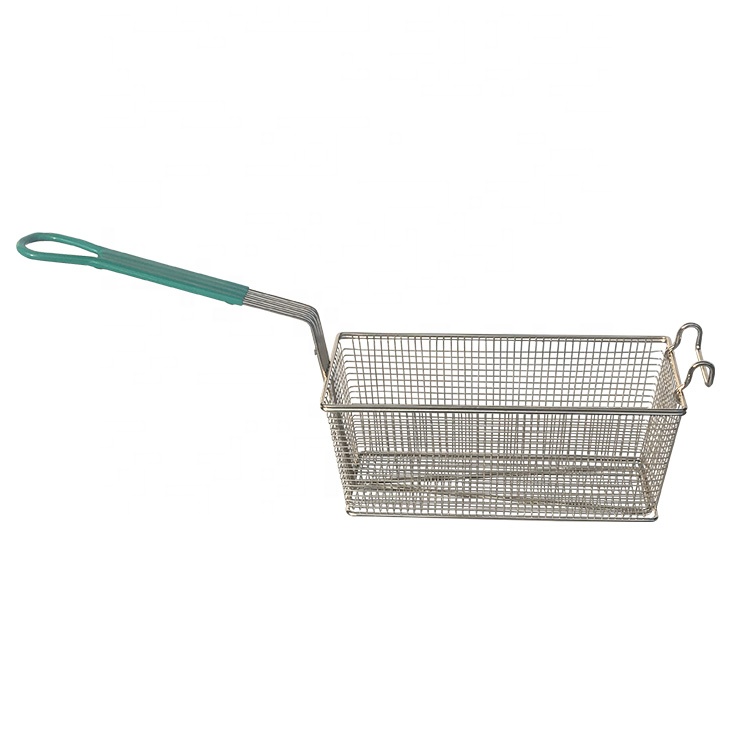 Venta caliente suministro COCINA COCINA COCINA DERECE RECTÁNGLE METAL METAL ALAMBRE Malla French Fry Fry Soporte Durable Frying Basket