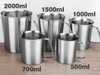 Cocina personalizada Herramientas útiles 1pc 500ml / 1000ml / 1500ml Copa de acero inoxidable de acero inoxidable Tazas de medición de vidrio graduado