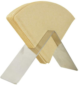 Acero inoxidable Soporte para el hogar Marco de café Papel Rack Contador Top Cocina Café Bar Portátil Permanente de pie Decoración de almacenamiento