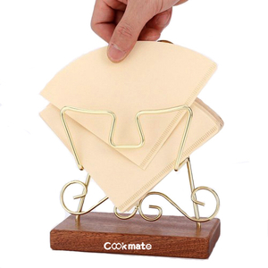 COOKMATE Herramienta de café portátil Estante de madera con cesta de metal China Fábrica de papel duradero