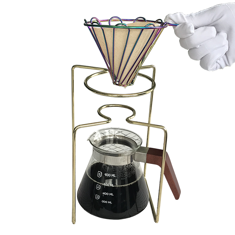 Hot Selling Coffee Infuser Stand V60 Filter Soporte de taza de café Rack Dulce con base de madera