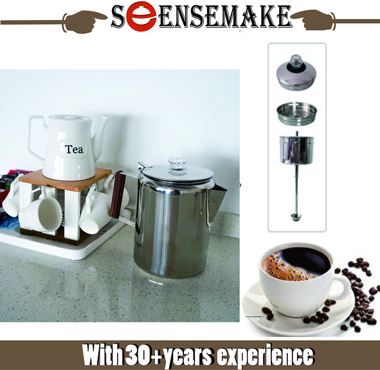Sport & Outdoor & Family & Office 1.8L 12 taza de acero inoxidable Coffee Percolator