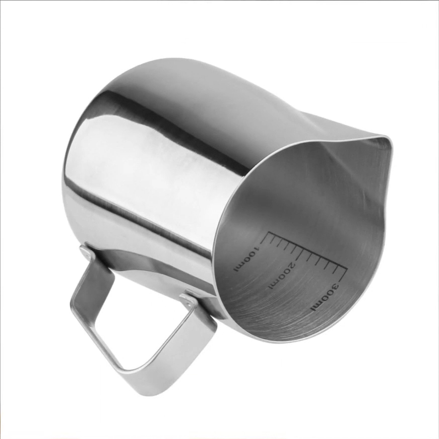 Copa de jarra de espreso de láctea de acero inoxidable con medición dentro de 12 oz (350 ml) para Latte Art Espresso Cappuccino Maker