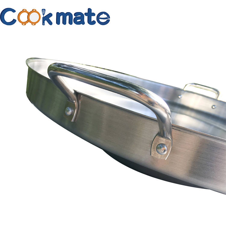 Acero inoxidable Concave Fry Pan Wok Cook Asill Comals Pozo Griddle Taco