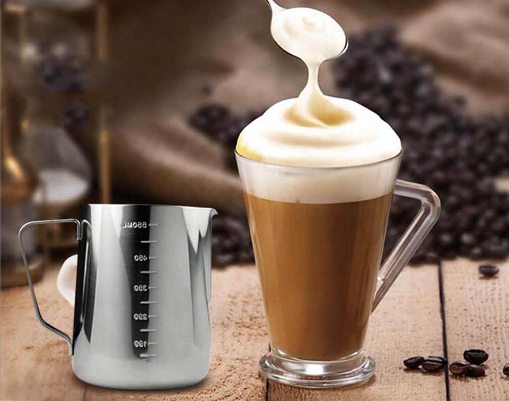 Mini 304 Acero inoxidable 350 ml Espresso Latte Leche humeante Jarra de jarra de espuma